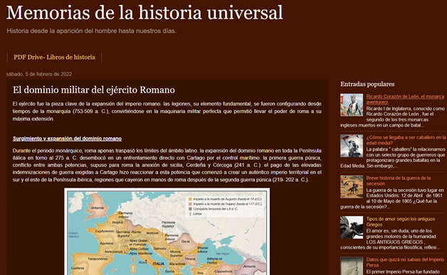 Buscador blog - Memorias de la historia universal  en Bitakoras