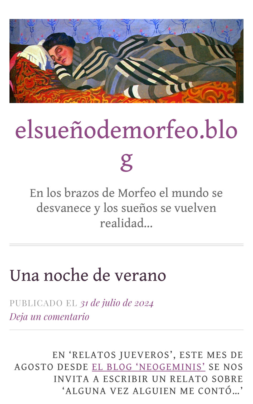 Buscador blog - ElSueñoDeMorfeo en Bitakoras