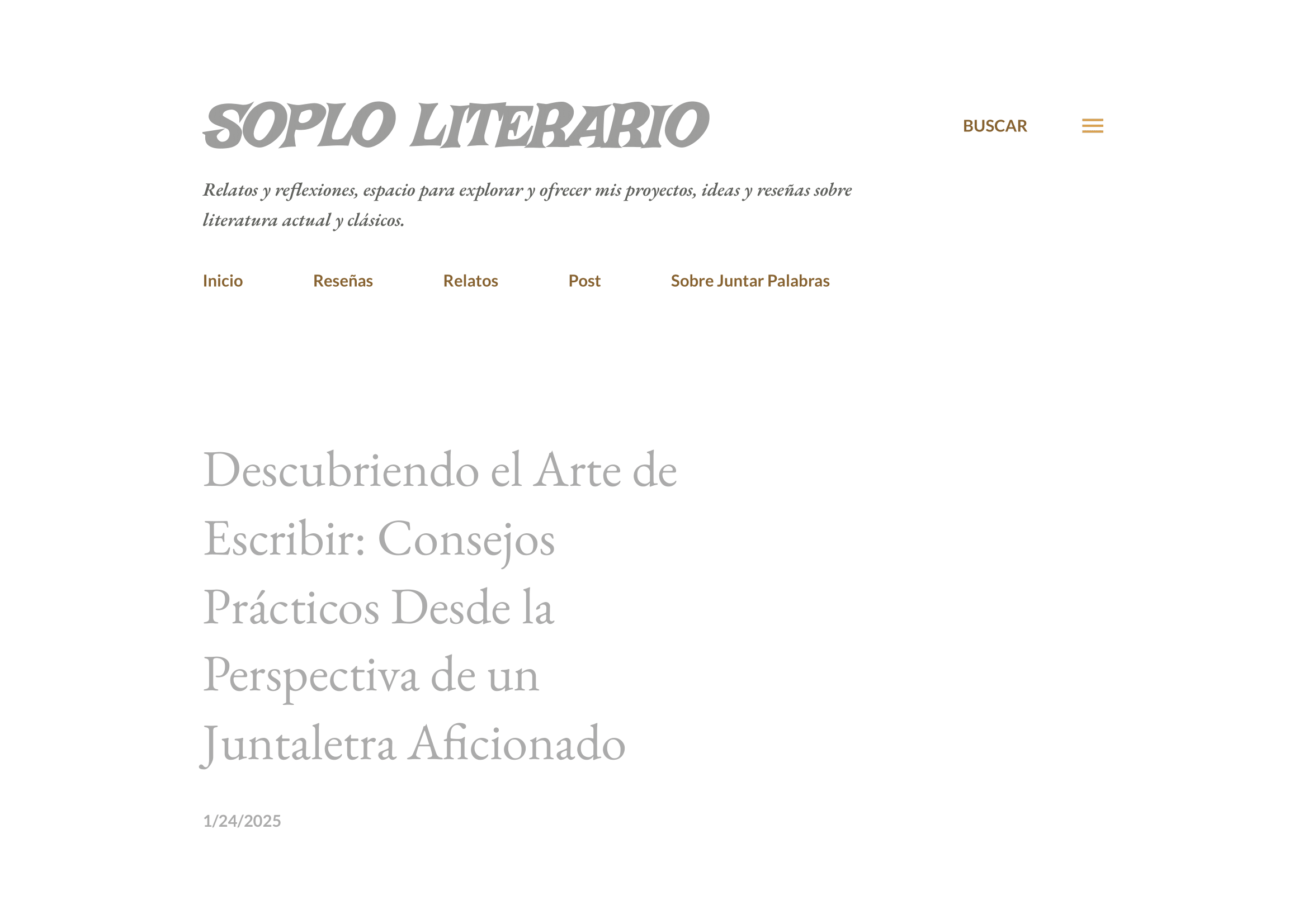 Buscador blog - Soplo Literario en Bitakoras